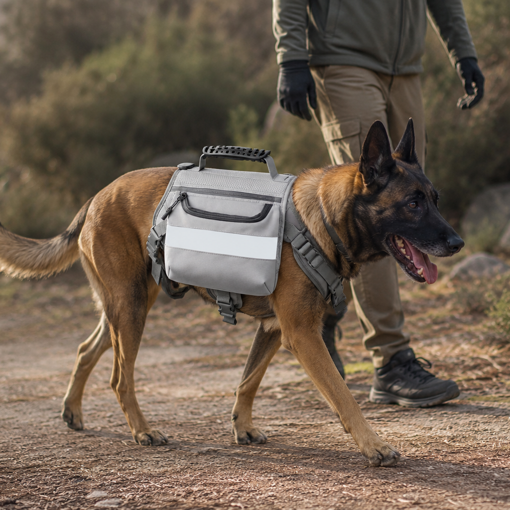 Large Capacity Dog Training Backpack Reflective Saddlebag