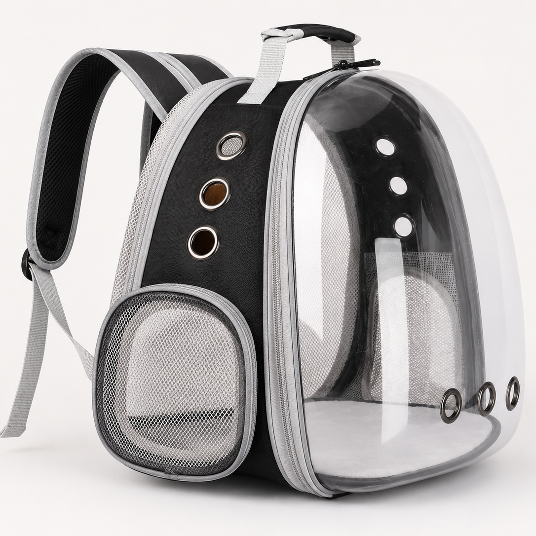 Clear-Window Expandable Pet Carrier Backpack