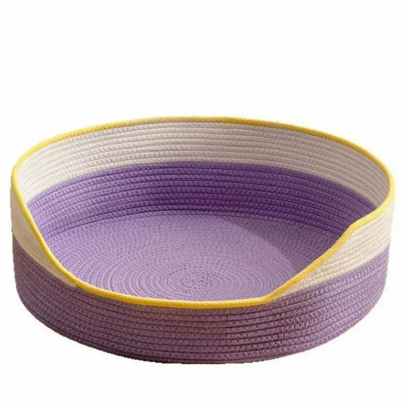 Rattan Cat Bed with Summer Cooling Mat Scratch Board