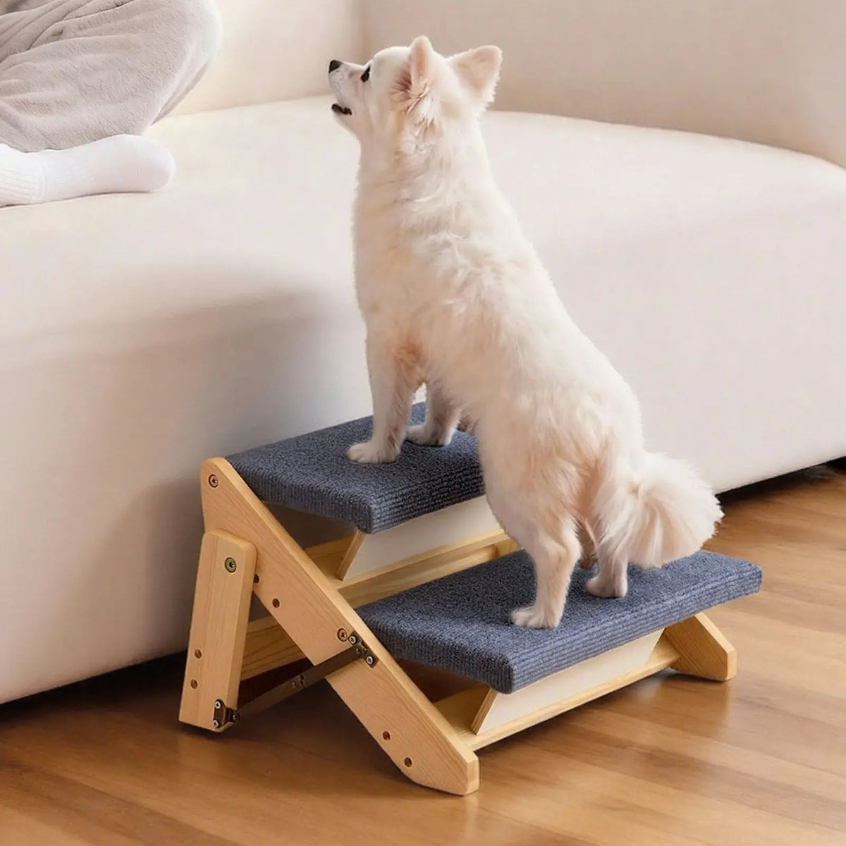 Wood Pet Stairs 2-Step Foldable Pet Ladder