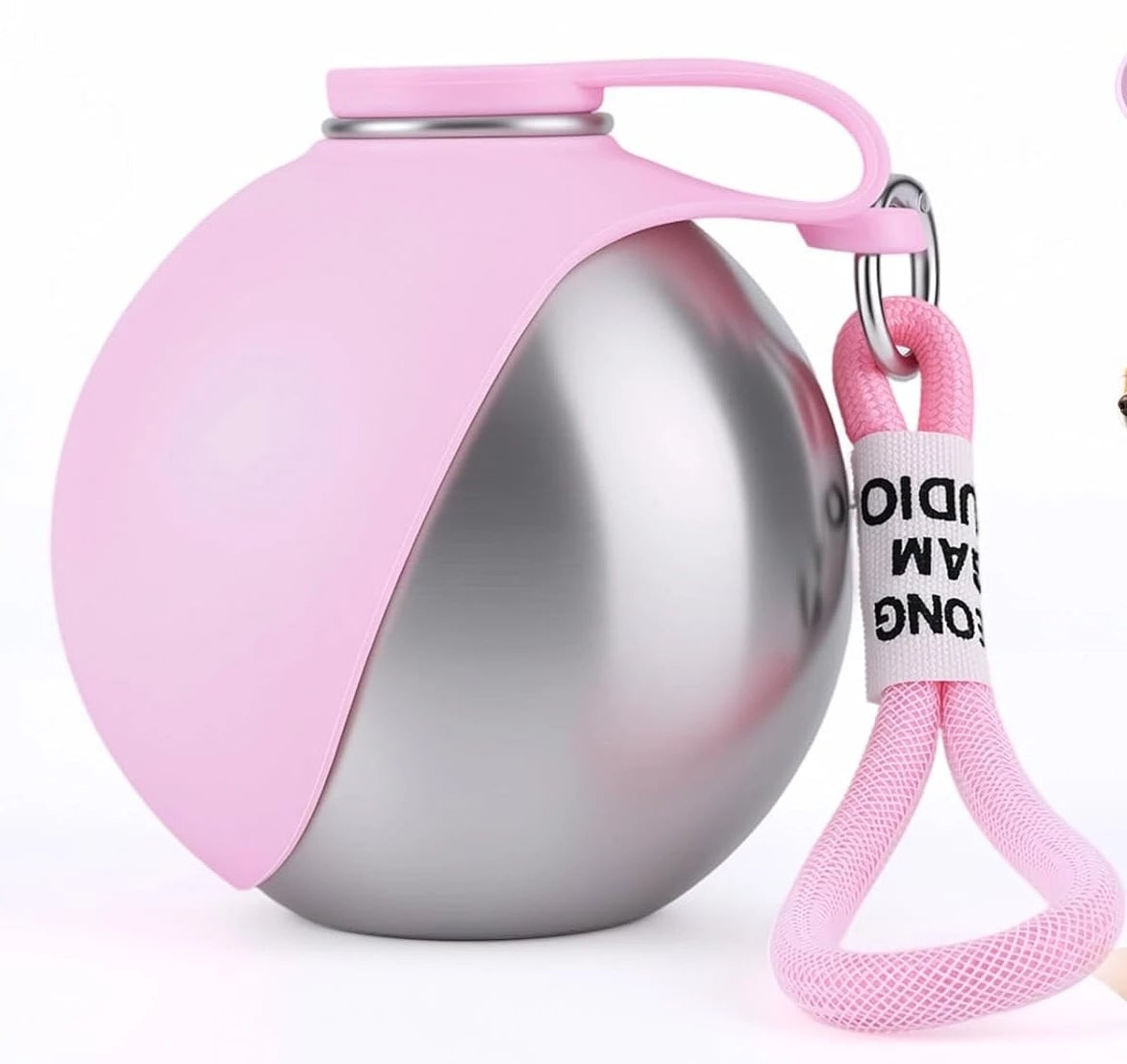 10oz Stainless Steel Pet Travel Water Bottle with Foldable Bowl