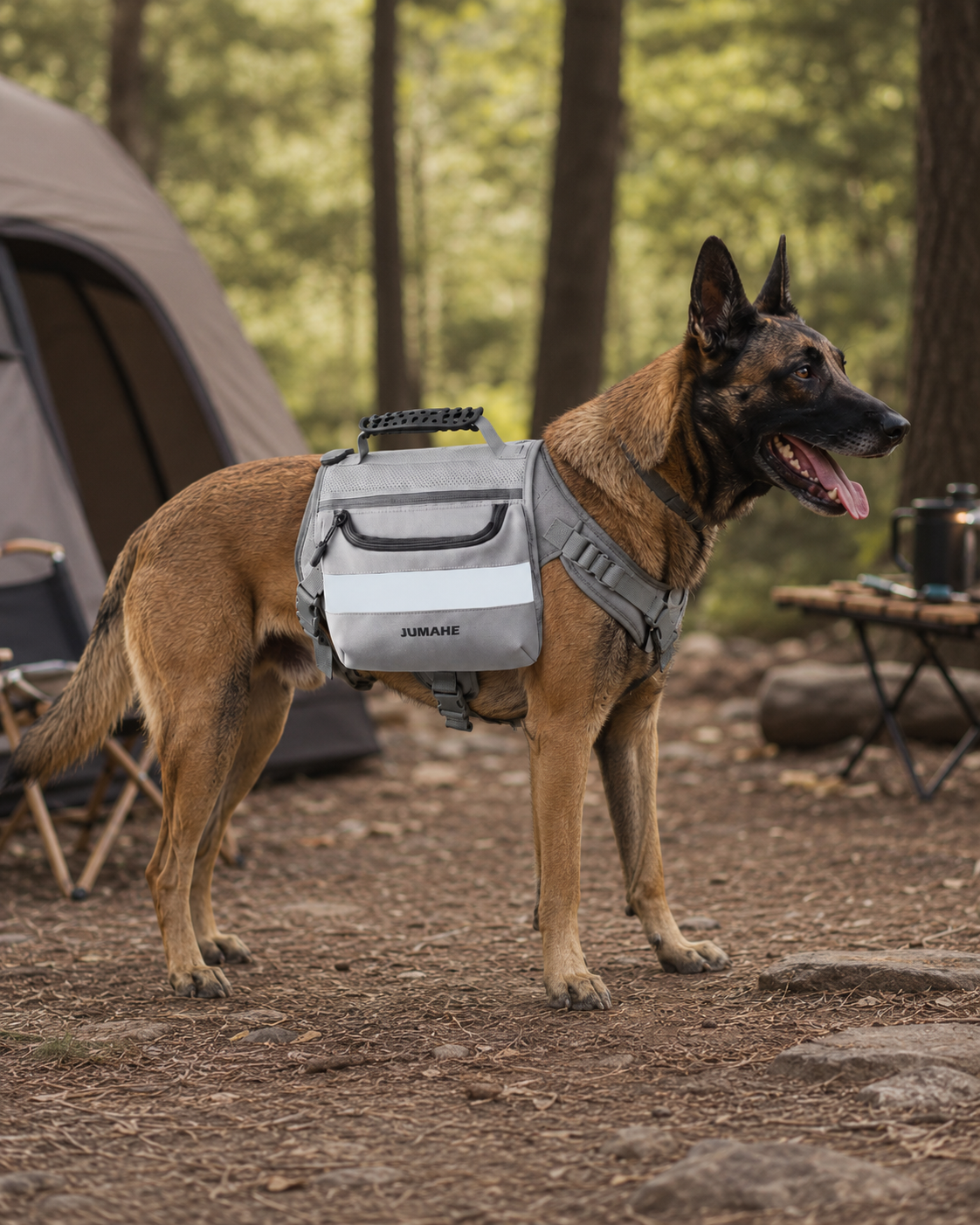 Large Capacity Dog Training Backpack Reflective Saddlebag