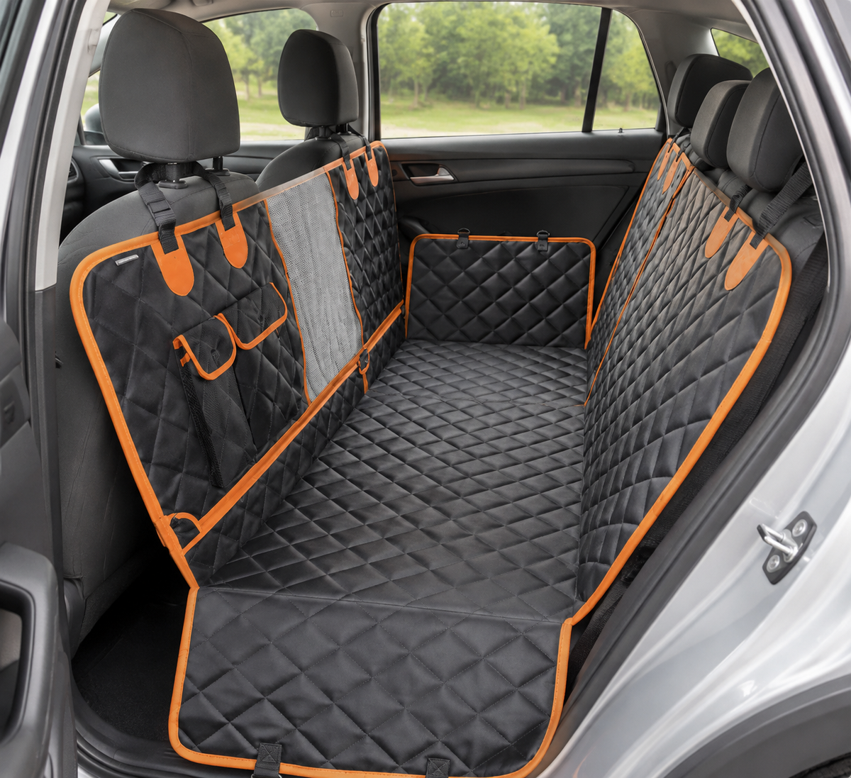 Back Seat Extender for Dogs Hard-Bottom Car Hammock