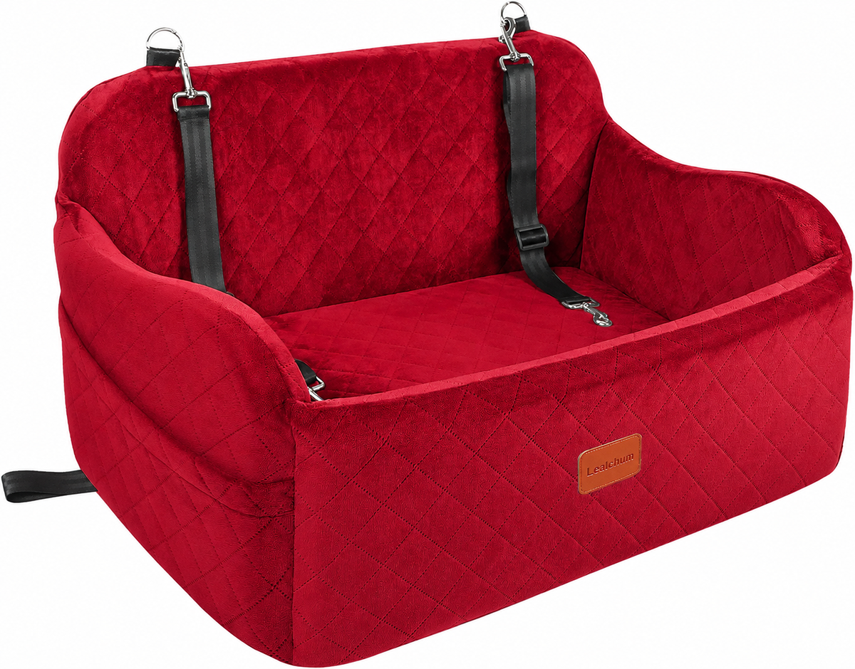 Washable Dog Car Seat with Bolster and Foam Travel Bed