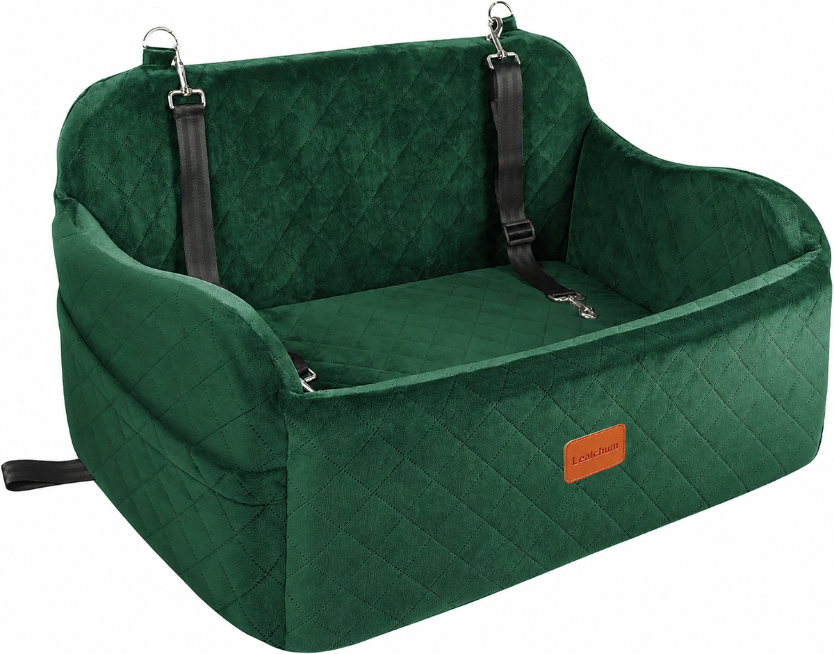 Washable Dog Car Seat with Bolster and Foam Travel Bed