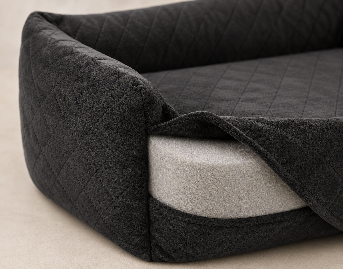 Washable Dog Car Seat with Bolster and Foam Travel Bed