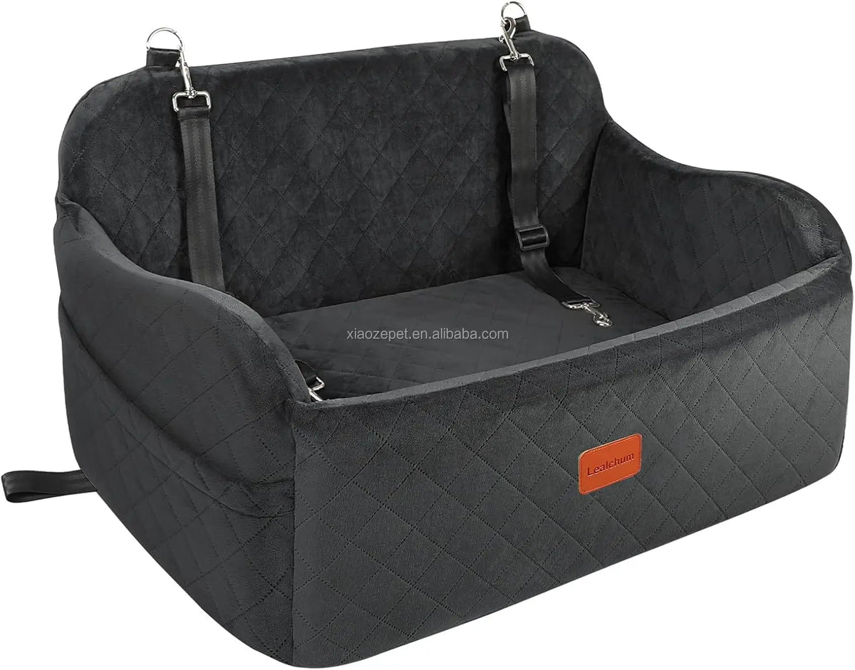 Washable Dog Car Seat with Bolster and Foam Travel Bed