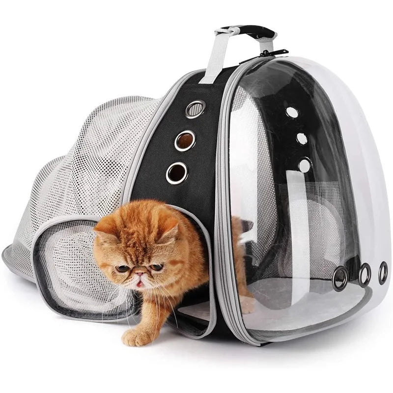 Clear-Window Expandable Pet Carrier Backpack