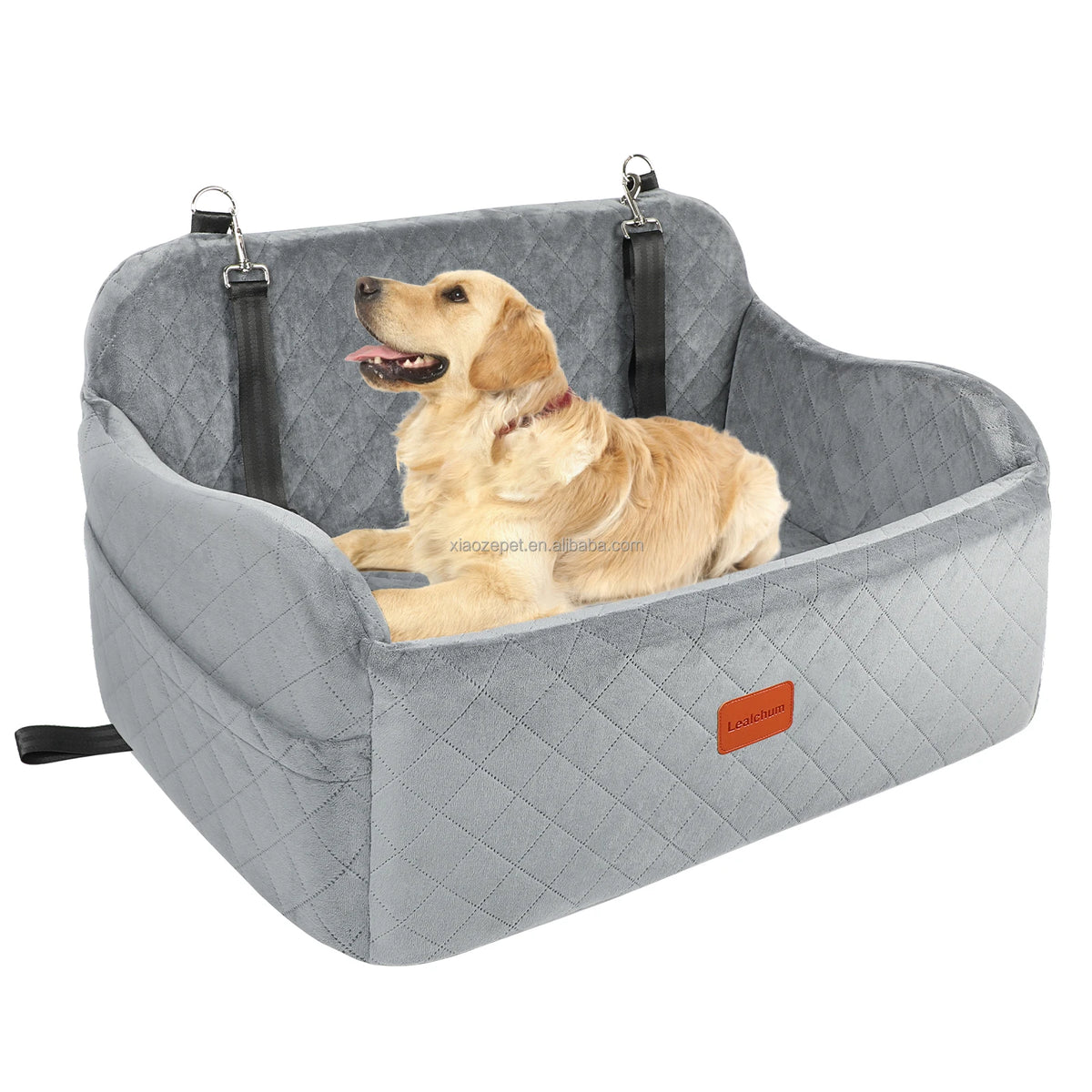 Washable Dog Car Seat with Bolster and Foam Travel Bed