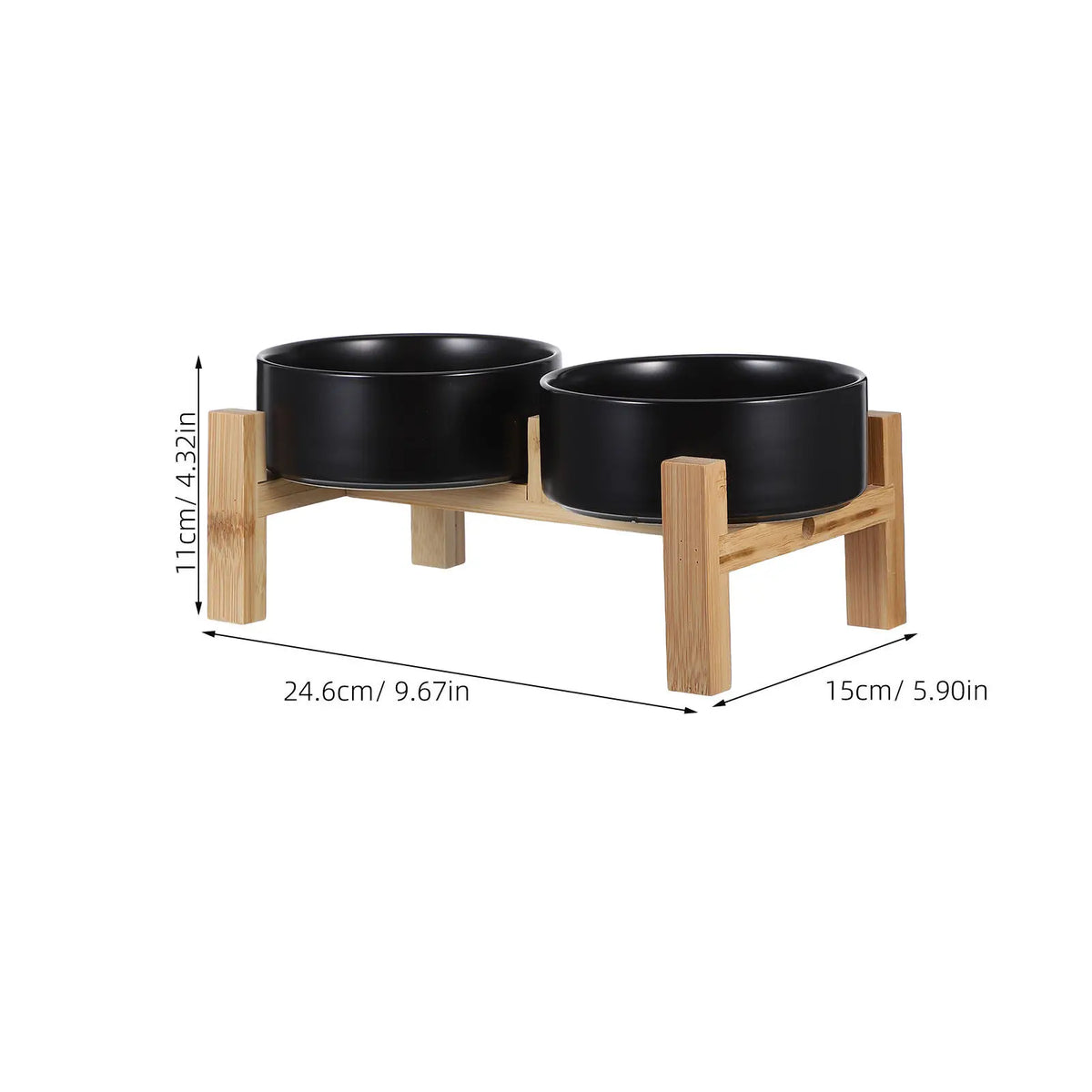 Ceramic Dog Bowl Set Raised Non-Slip Stand