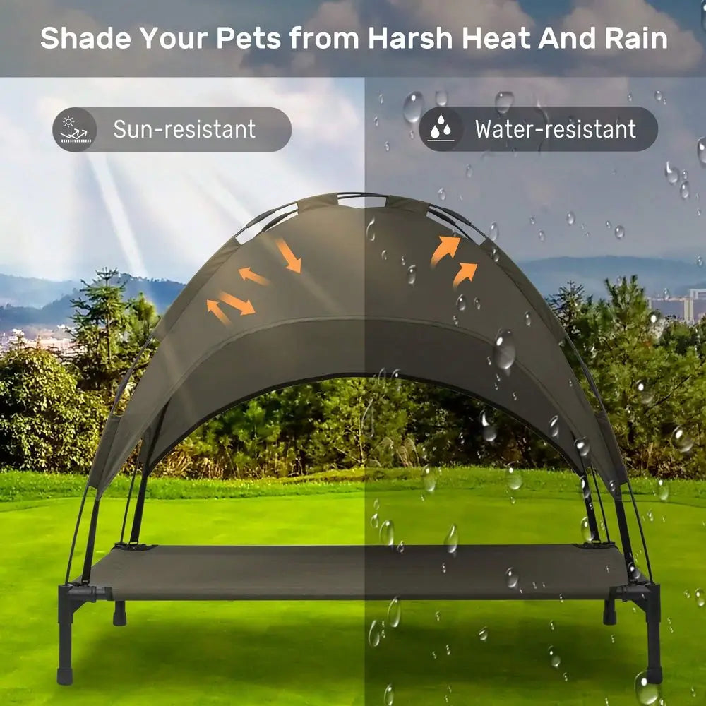 Canopy Comfort™ | Outdoor Dog Bed with Removable Shade
