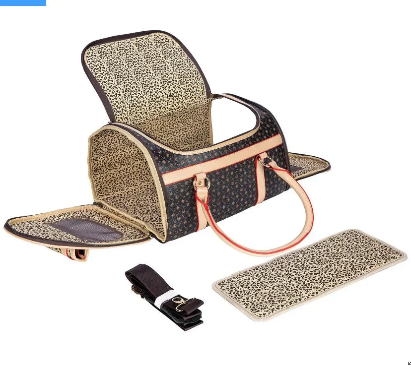 Luxury Pet Carrier Foldable Shoulder Travel Bag